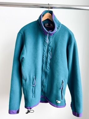 Vtg MEC Cornice Polartec 300 Fleece Made in Canada Teal Purple P to P: 23”